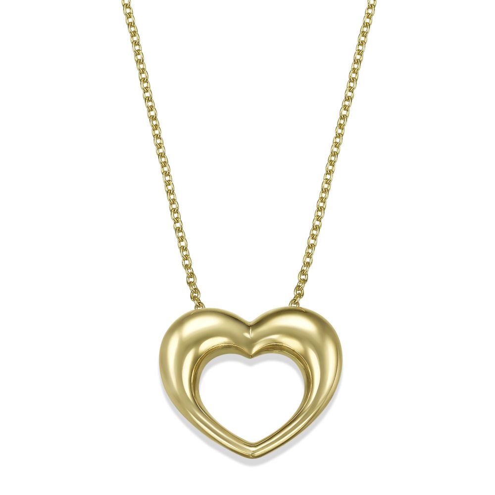 Women’s Gold Jewelry | 14k Yellow gold women's pendant  - Heart of Fibi