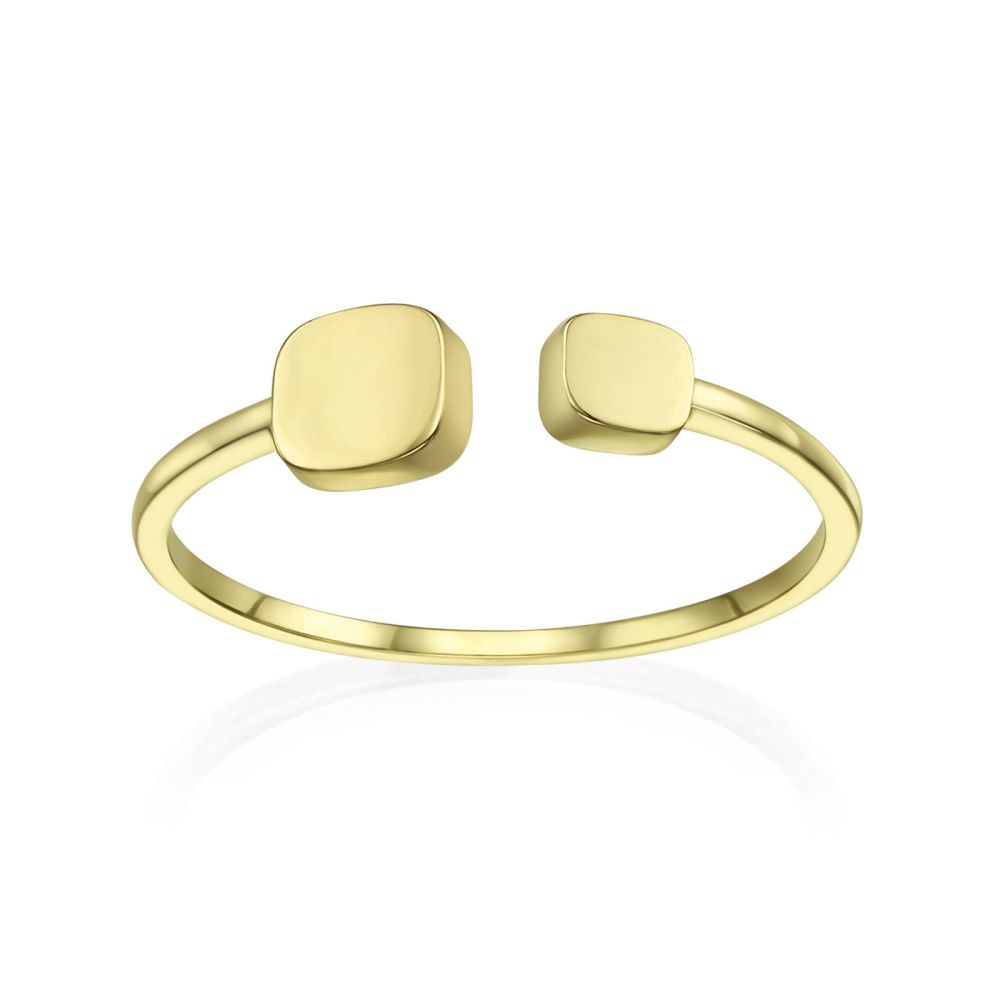 Women’s Gold Jewelry | 14K Yellow Gold Open Ring - July cubes