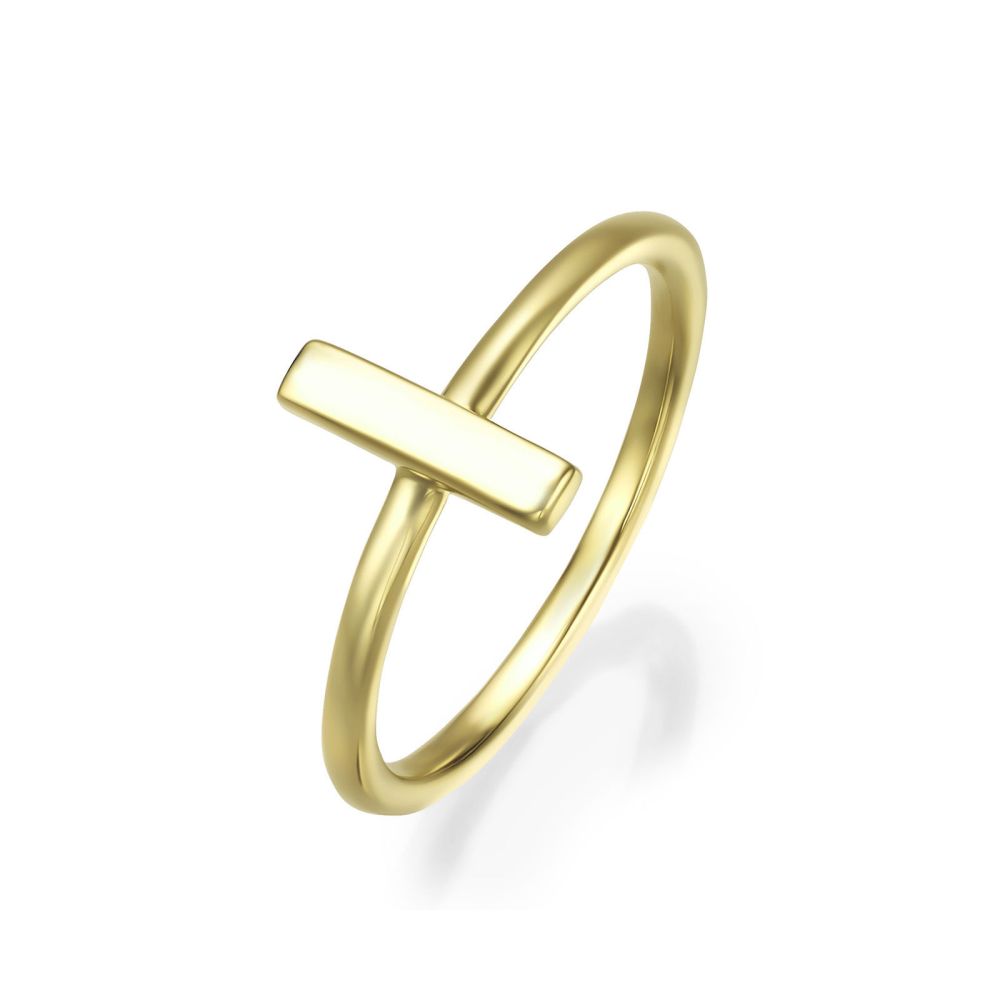 gold rings | 14K Yellow Gold Rings - Gold bar