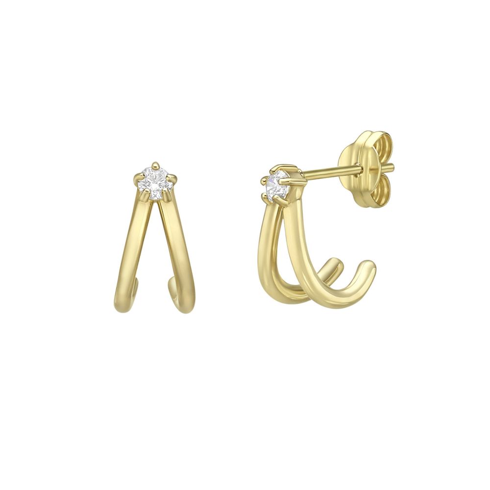 Gold Earrings | 14K Yellow Gold Earrings - Secret