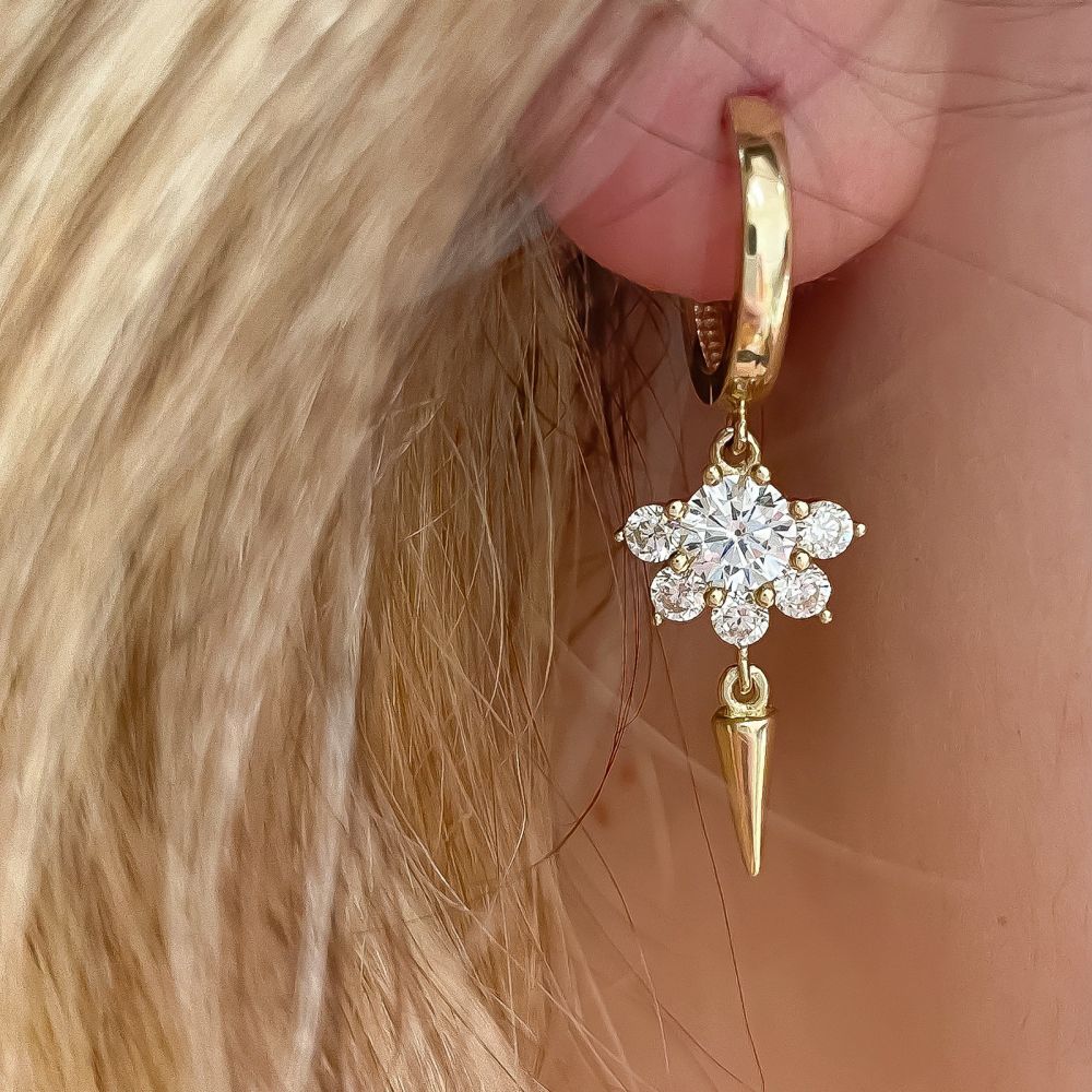 Gold Earrings | 14K Yellow Gold Women's Earrings -Charm Sterlite