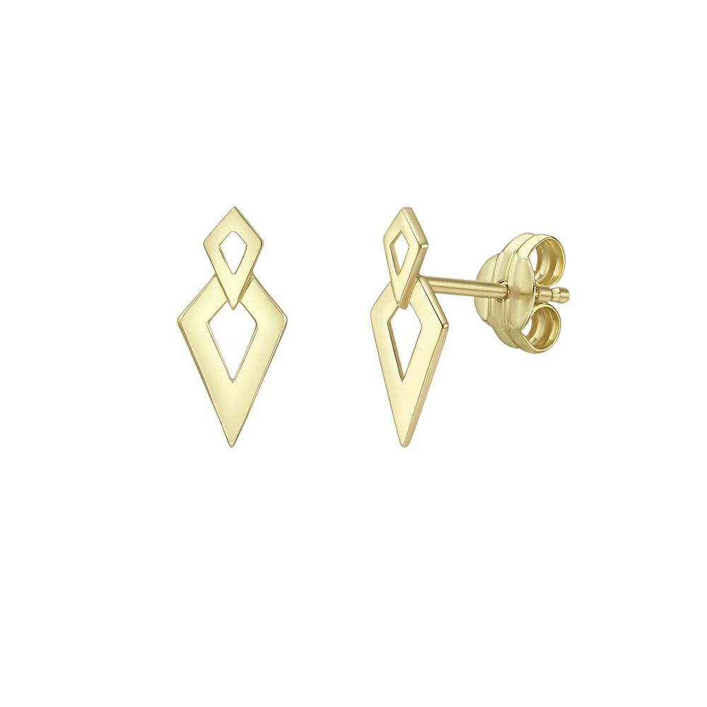 Gold Earrings | 14K Yellow Gold Earrings - Tao