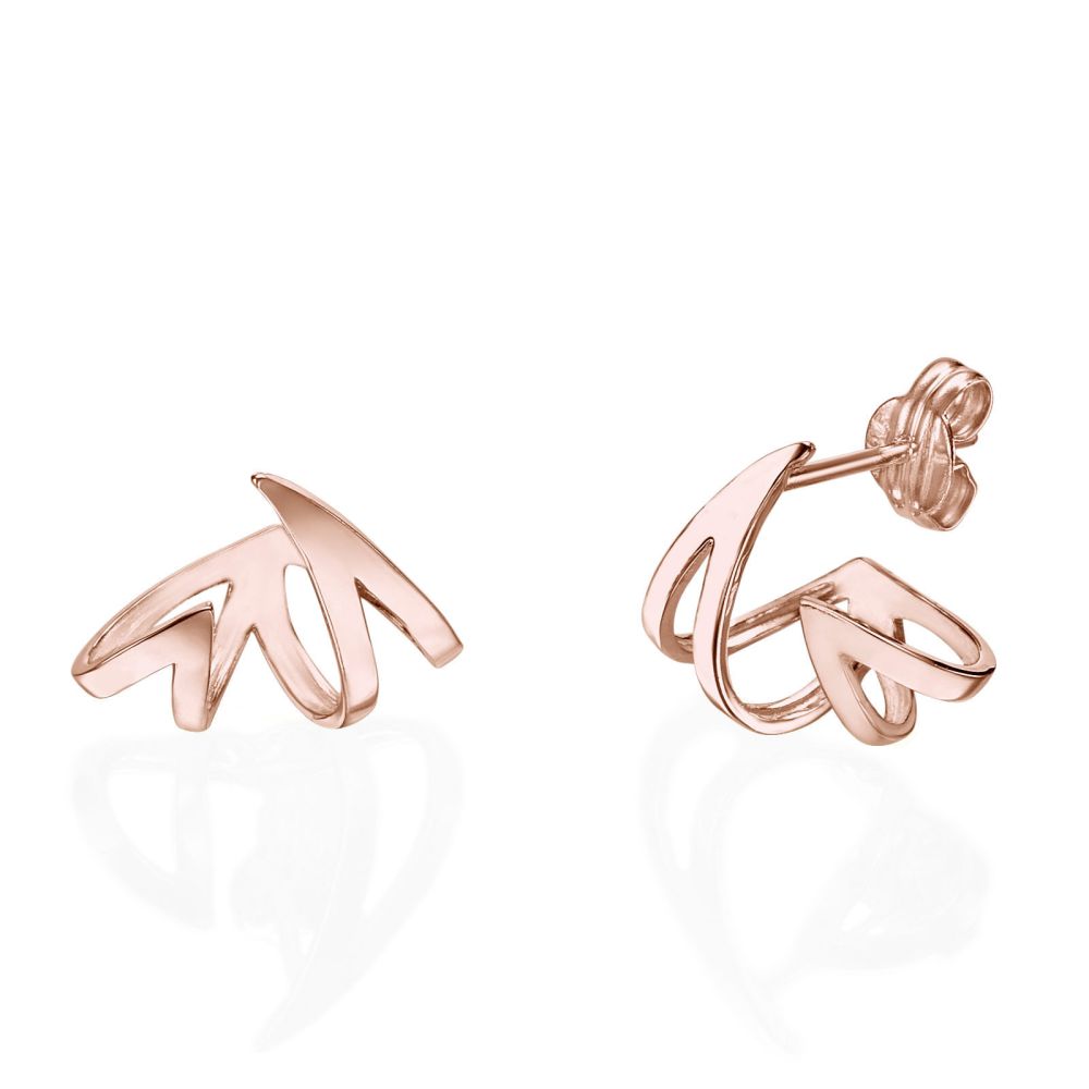 Women’s Gold Jewelry | 14K Rose Gold Women's Earrings - Flame & Fire