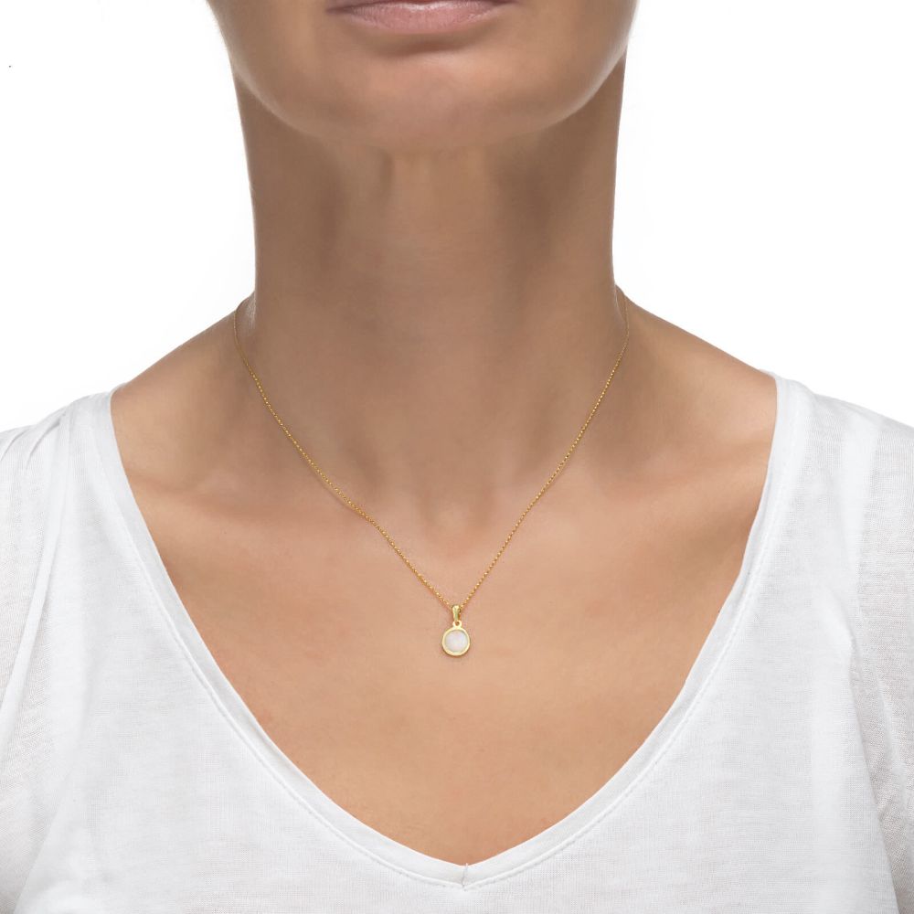 Girl's Jewelry | Pendant and Necklace in Yellow Gold - Golden Pearl