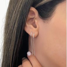 14K White Gold Dangle Earrings - Shinig spirit