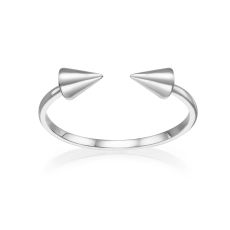 14K White Gold Open Ring - Spinning Arrows