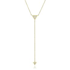 14k Yellow gold women's pendant  - Dangling pyramid