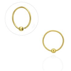 Helix / Tragus Piercing in 14K Yellow Gold with Gold Ball - Small