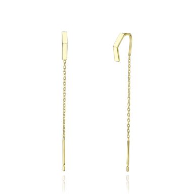 14K Yellow Gold Dangle Earrings - Open Triangle