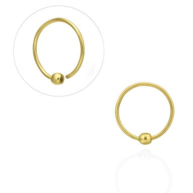 Helix / Tragus Piercing in 14K Yellow Gold with Gold Ball - Small