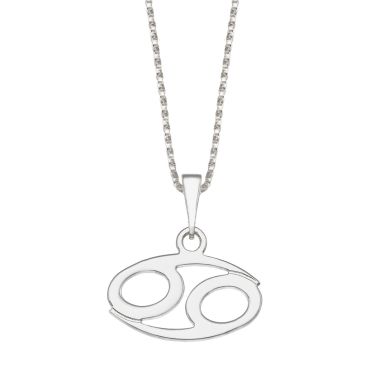 Pendant and Necklace in 14K White Gold - Cancer