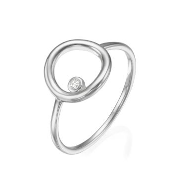 Ring in 14K White Gold - Circle