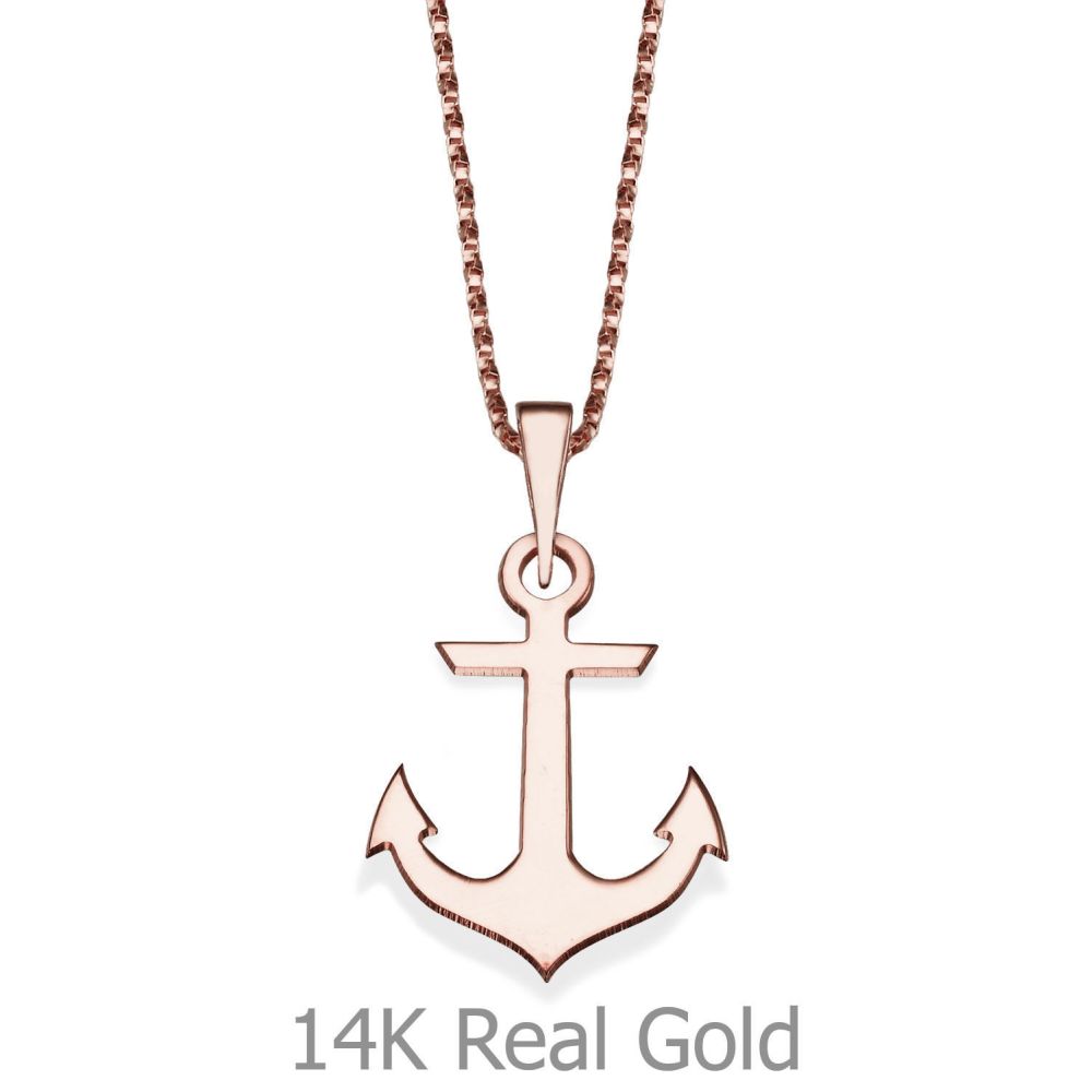 rose gold anchor necklace