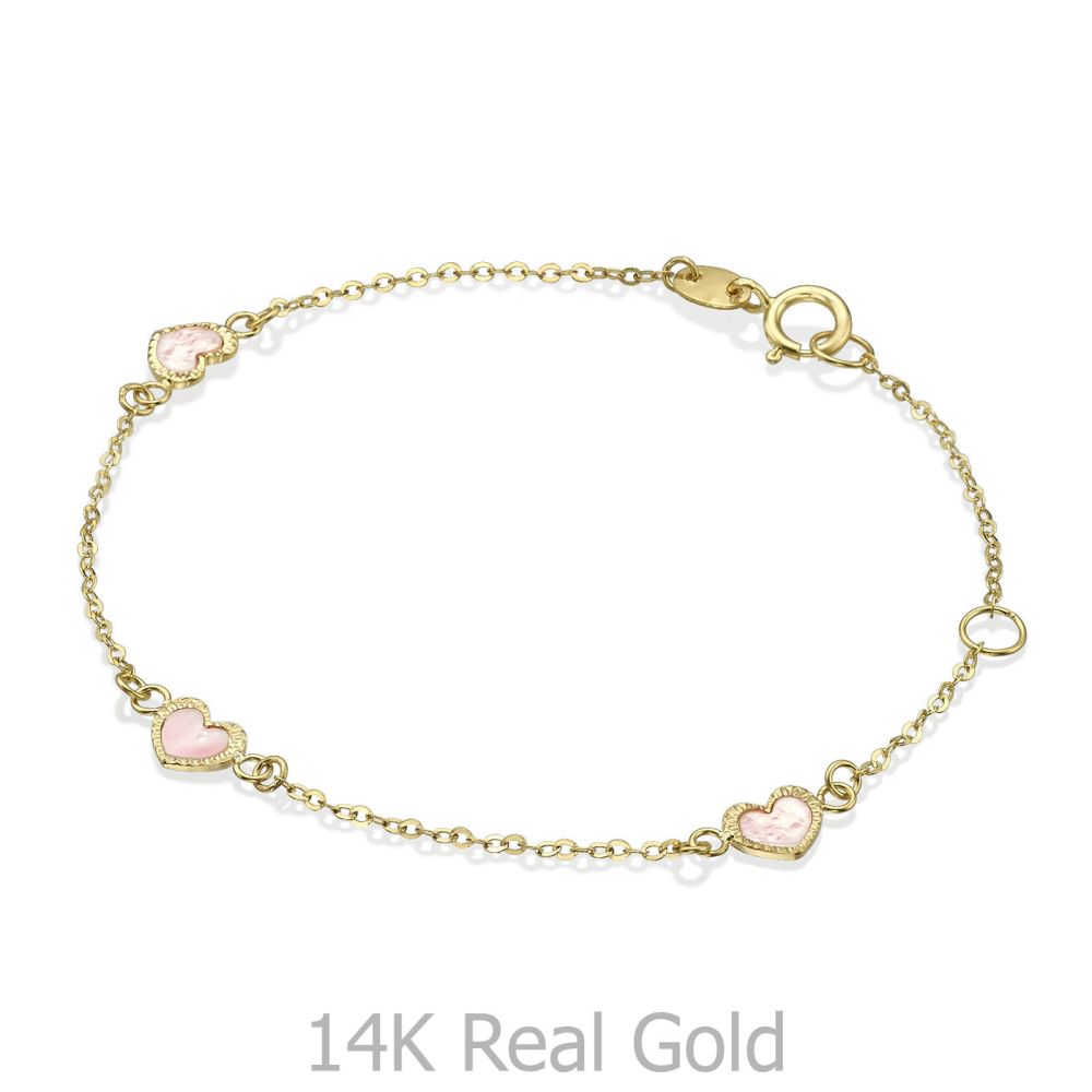 Mom Heart Bracelet in 14k Gold