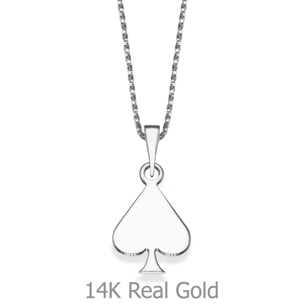 Pendant and Necklace in 14K White Gold - Queen of Spades. youme offers a  range of 14K gold jewelry for babies, kids, girls and women at attractive  prices. Free worldwide shipping. Order