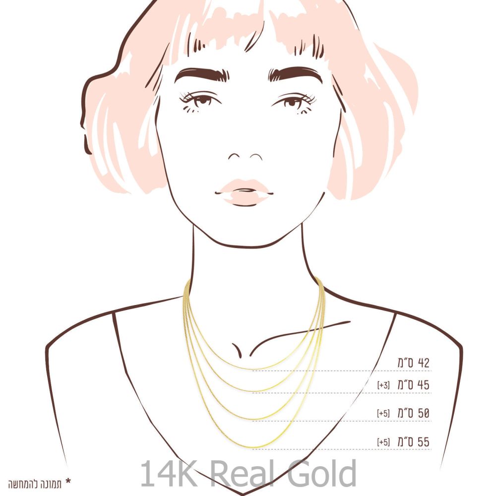 Gold Chains | 14K Yellow Gold Twisted Venice Chain Necklace 0.6mm Thick, 17.7