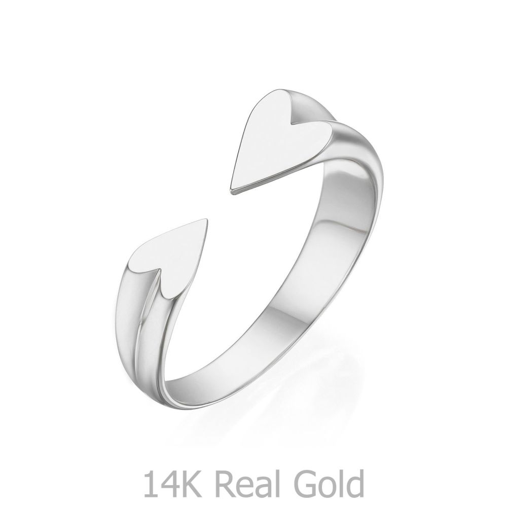 Women’s Gold Jewelry | Open Ring in 14K White Gold - My Heart