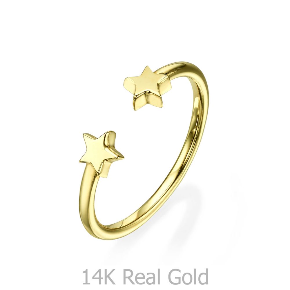 Women’s Gold Jewelry | Open Ring in Yellow Gold - Stars