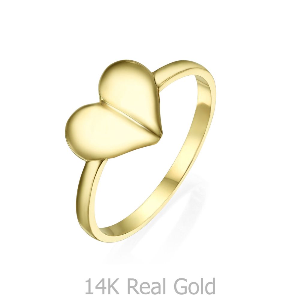 Women’s Gold Jewelry | Ring in 14K Yellow Gold - Deep Heart