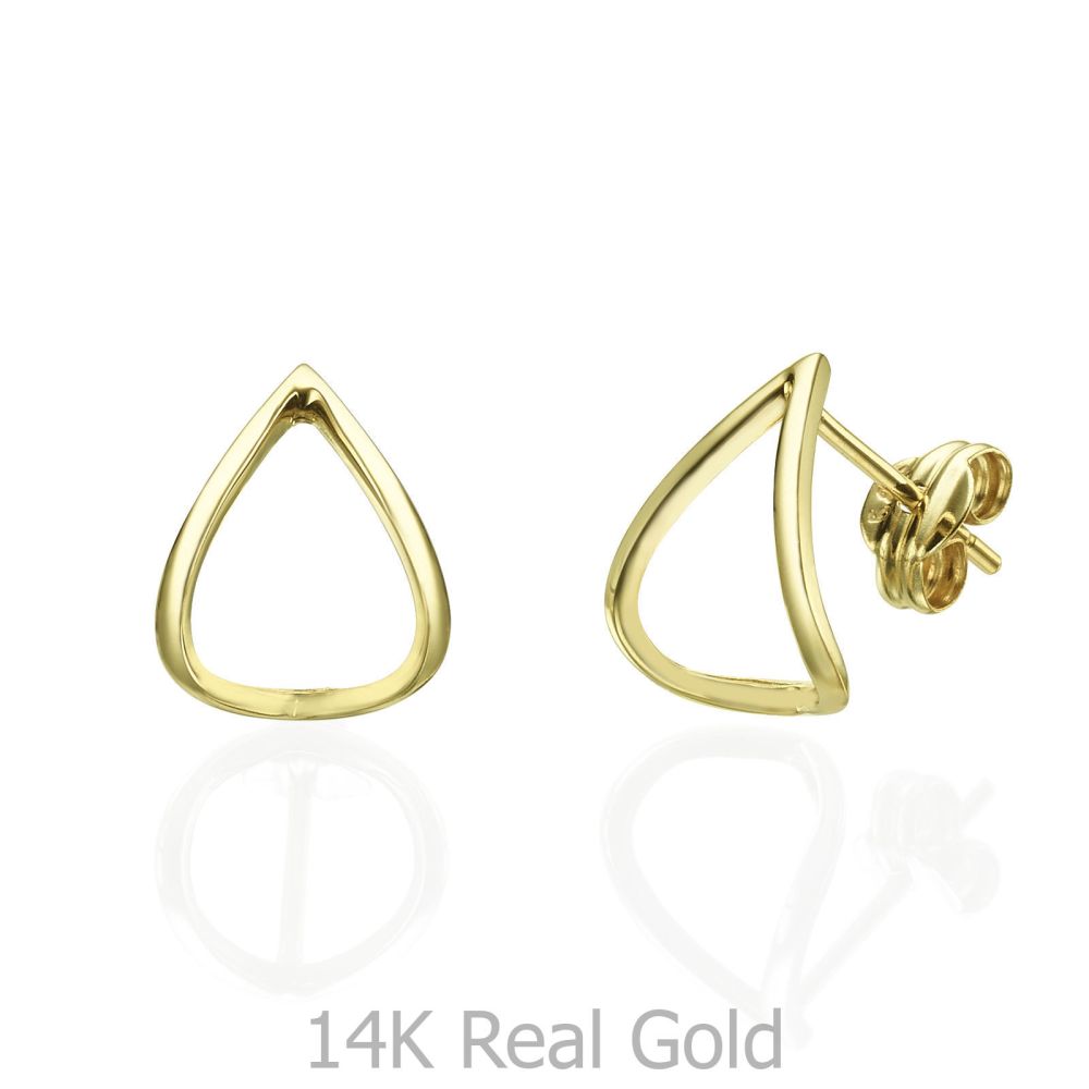 Women’s Gold Jewelry | 14K Yellow Gold Women's Earrings - Embracing Drop