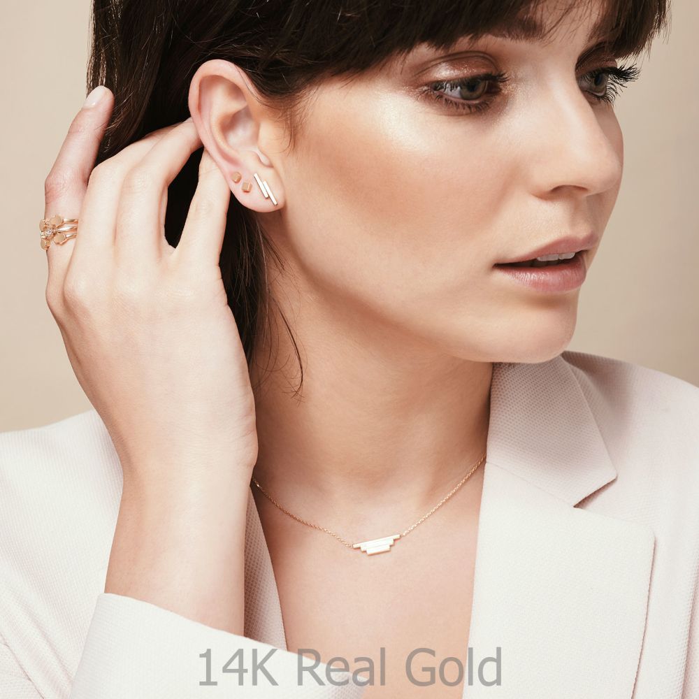 Women’s Gold Jewelry | 14K Yellow Gold Women's Earrings - Golden Brick