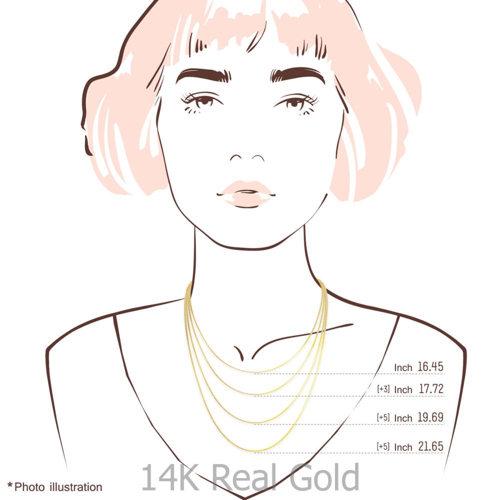 Gold Chains | 14K Yellow Gold Spiga Chain Necklace 1mm Thick, 21.45