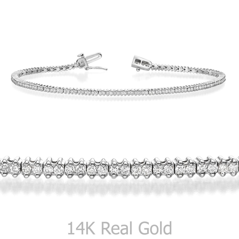 Diamond Jewelry | Diamond Tennis Bracelet in 14K White Gold - Elizabeth