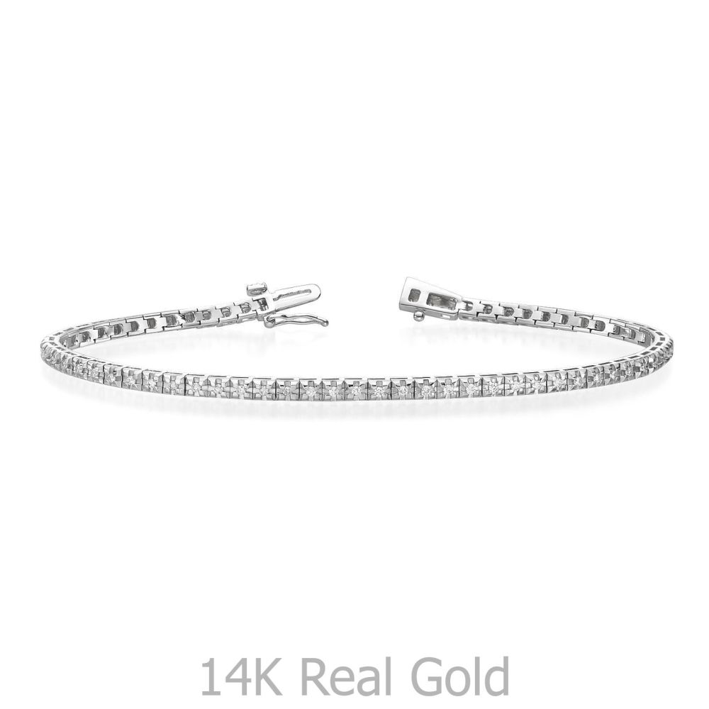 Diamond Jewelry | Diamond Tennis Bracelet in 14K White Gold - Kate