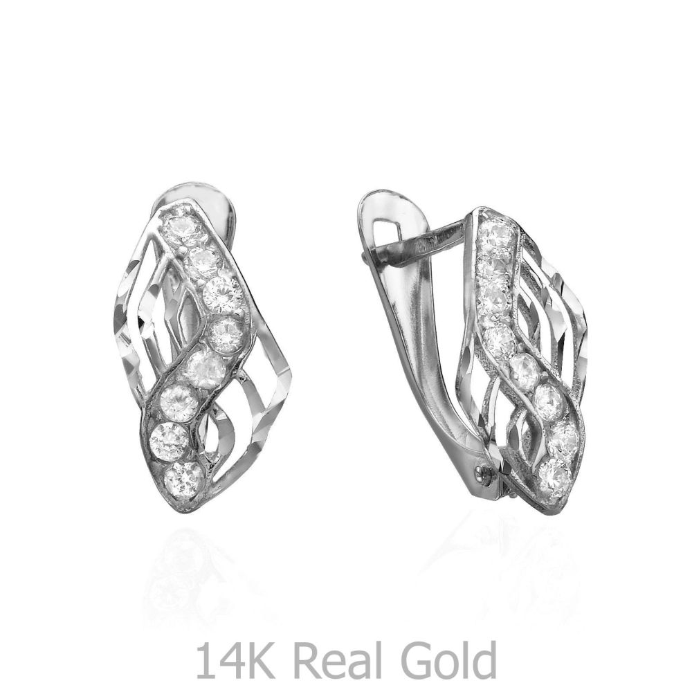 Women’s Gold Jewelry | 14K White Gold Women's Earrings -