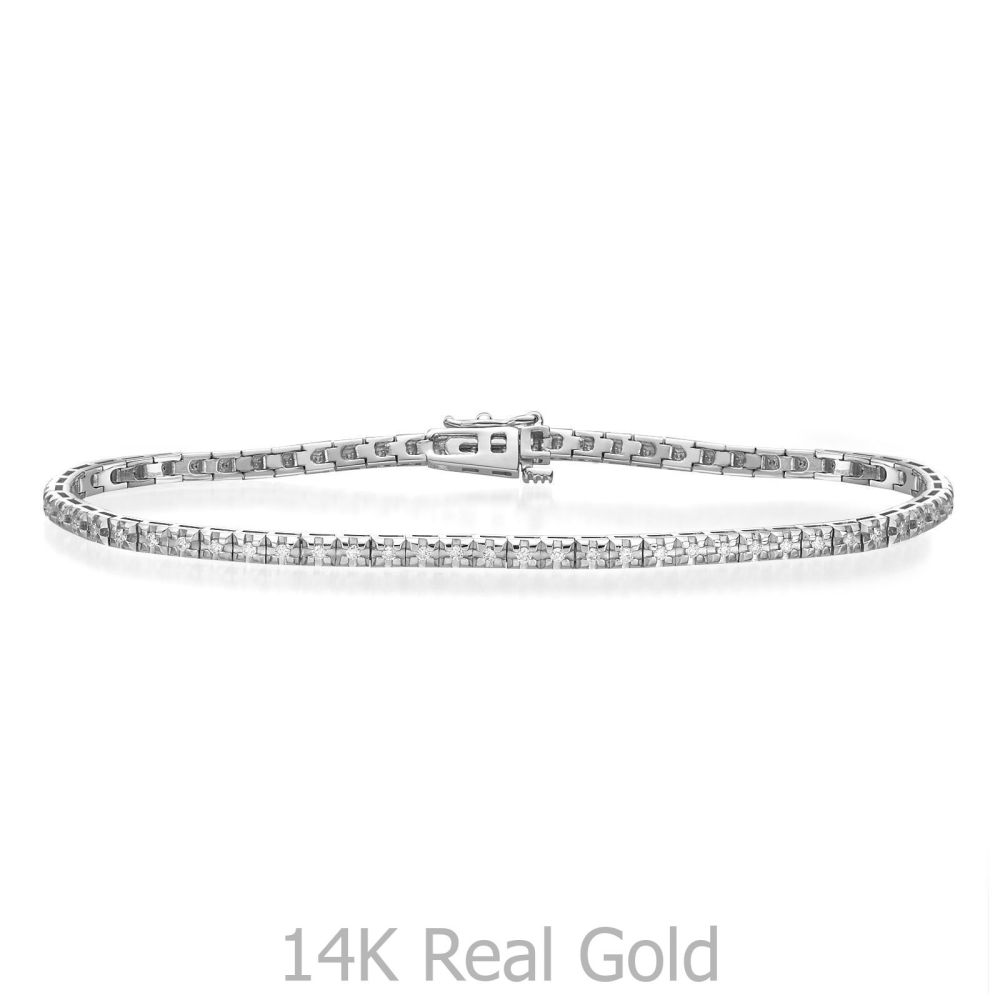 Diamond Jewelry | Diamond Tennis Bracelet in 14K White Gold - Kate