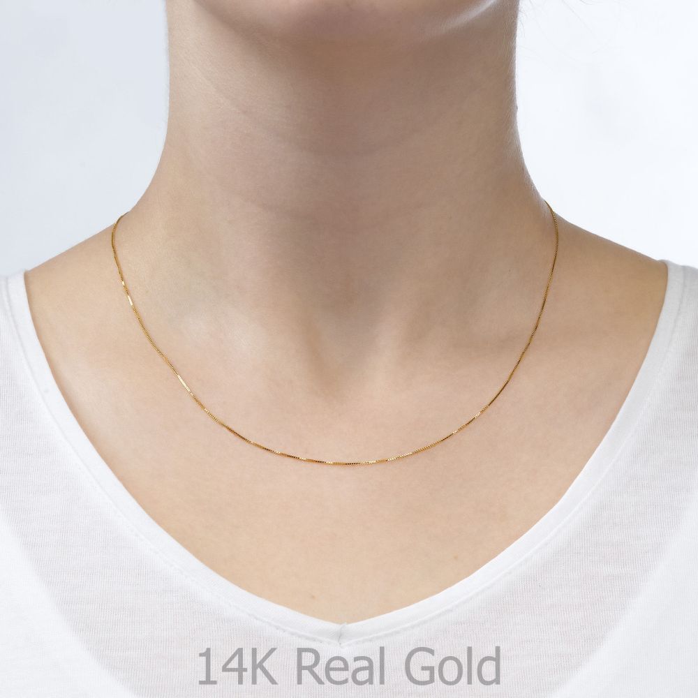 Gold Chains | 14K Yellow Gold Venice Chain Necklace 0.53mm Thick, 16.5