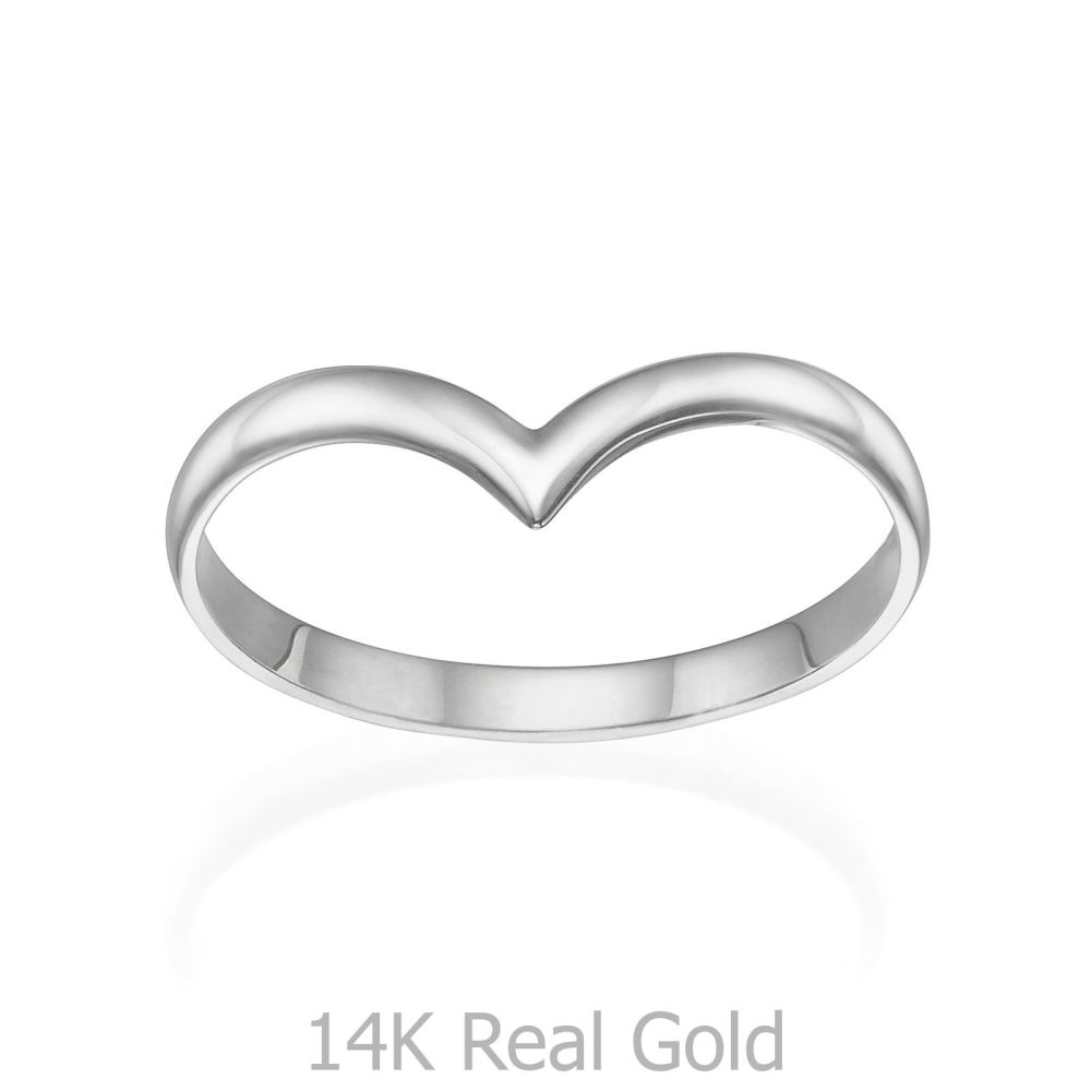 Women’s Gold Jewelry | Ring in 14K White Gold - Delicate V