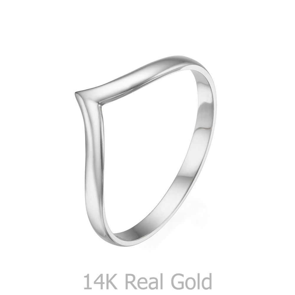 Women’s Gold Jewelry | Ring in 14K White Gold - Delicate V