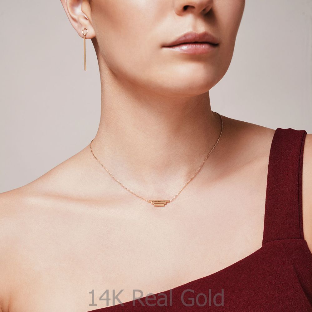 Women’s Gold Jewelry | Pendant and Necklace in 14K Yellow Gold - Golden Trio