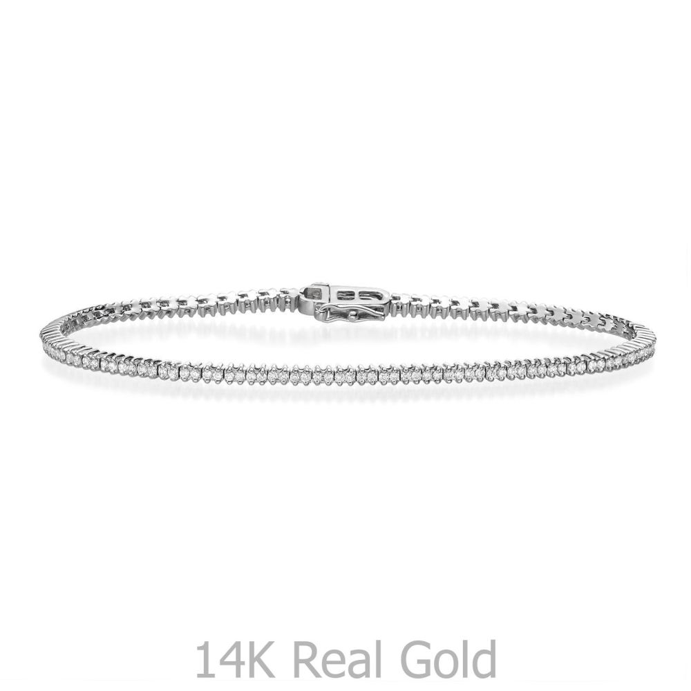 Diamond Jewelry | Diamond Tennis Bracelet in 14K White Gold - Elizabeth