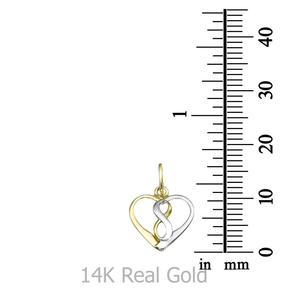 Girl's Jewelry | Pendant and Necklace in Yellow and White Gold - Cosmic Heart