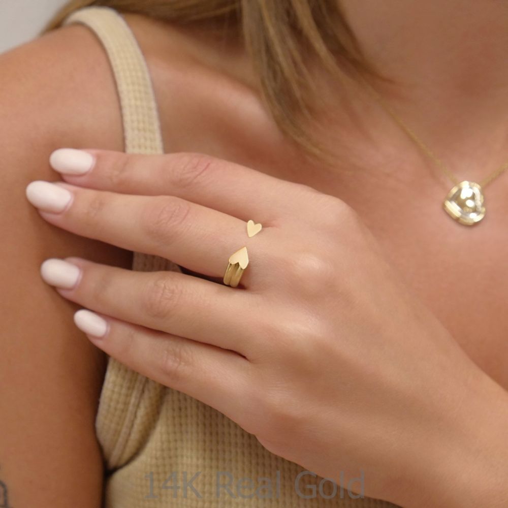 Women’s Gold Jewelry | Open Ring in 14K Yellow Gold - My Heart