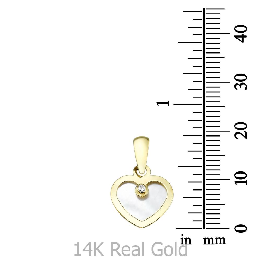 Girl's Jewelry | Pendant and Necklace in Yellow Gold -  Enraptured Heart