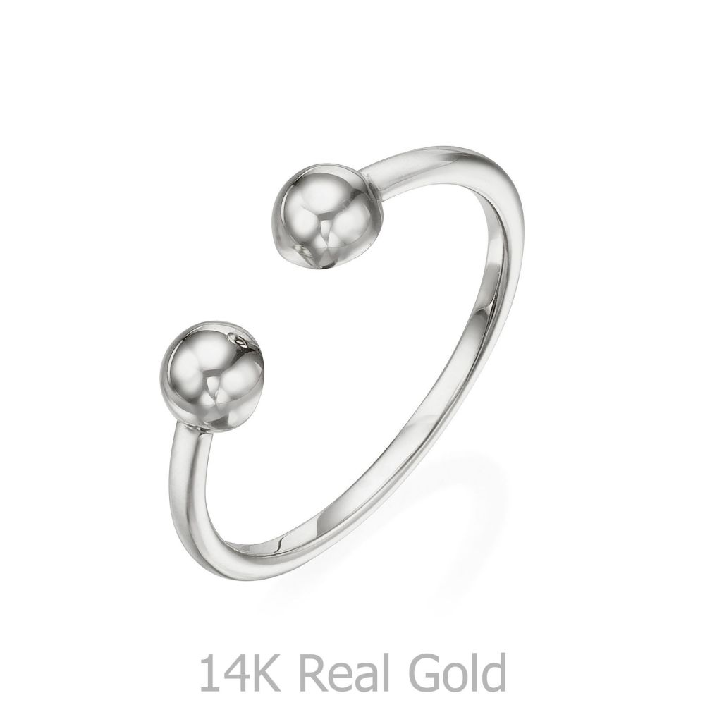 Women’s Gold Jewelry | Open Ring in 14K White Gold - Golden Circles