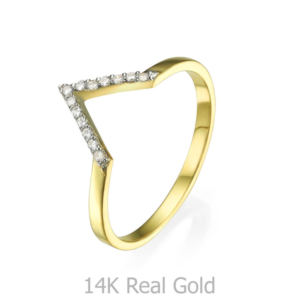 Women’s Gold Jewelry | Ring in 14K Yellow Gold - Small V