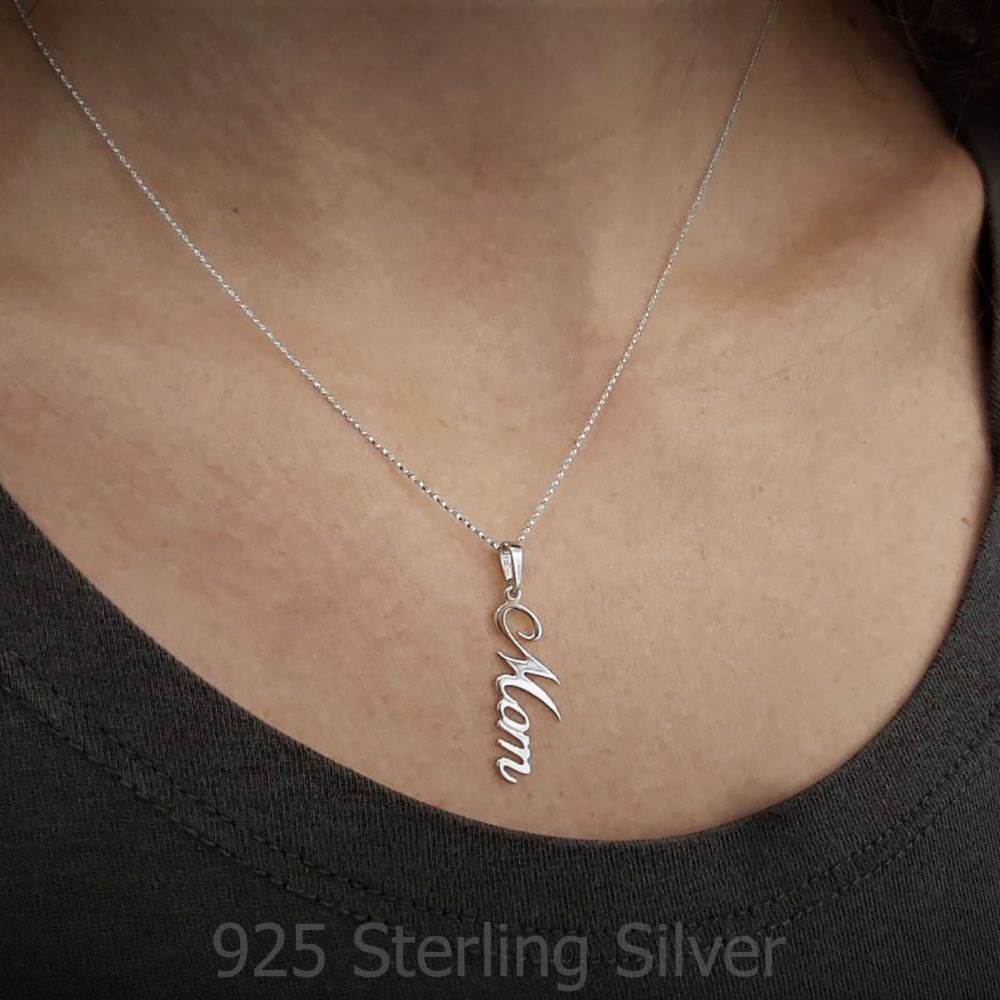 Gold Pendant | 930 Sterling Silver MOM Necklace - MOM 