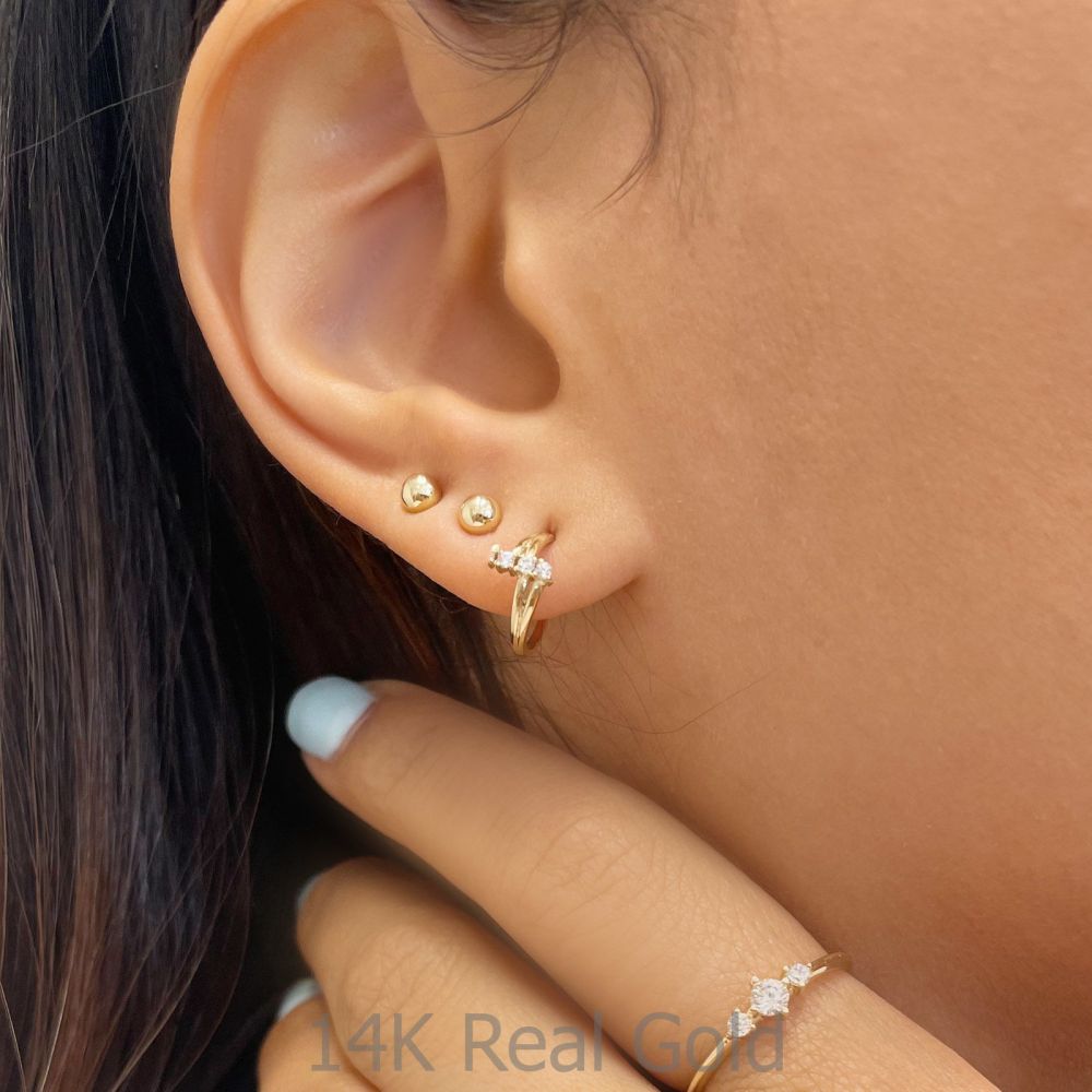 Gold Earrings | 14K Yellow Gold Earrings - Shane