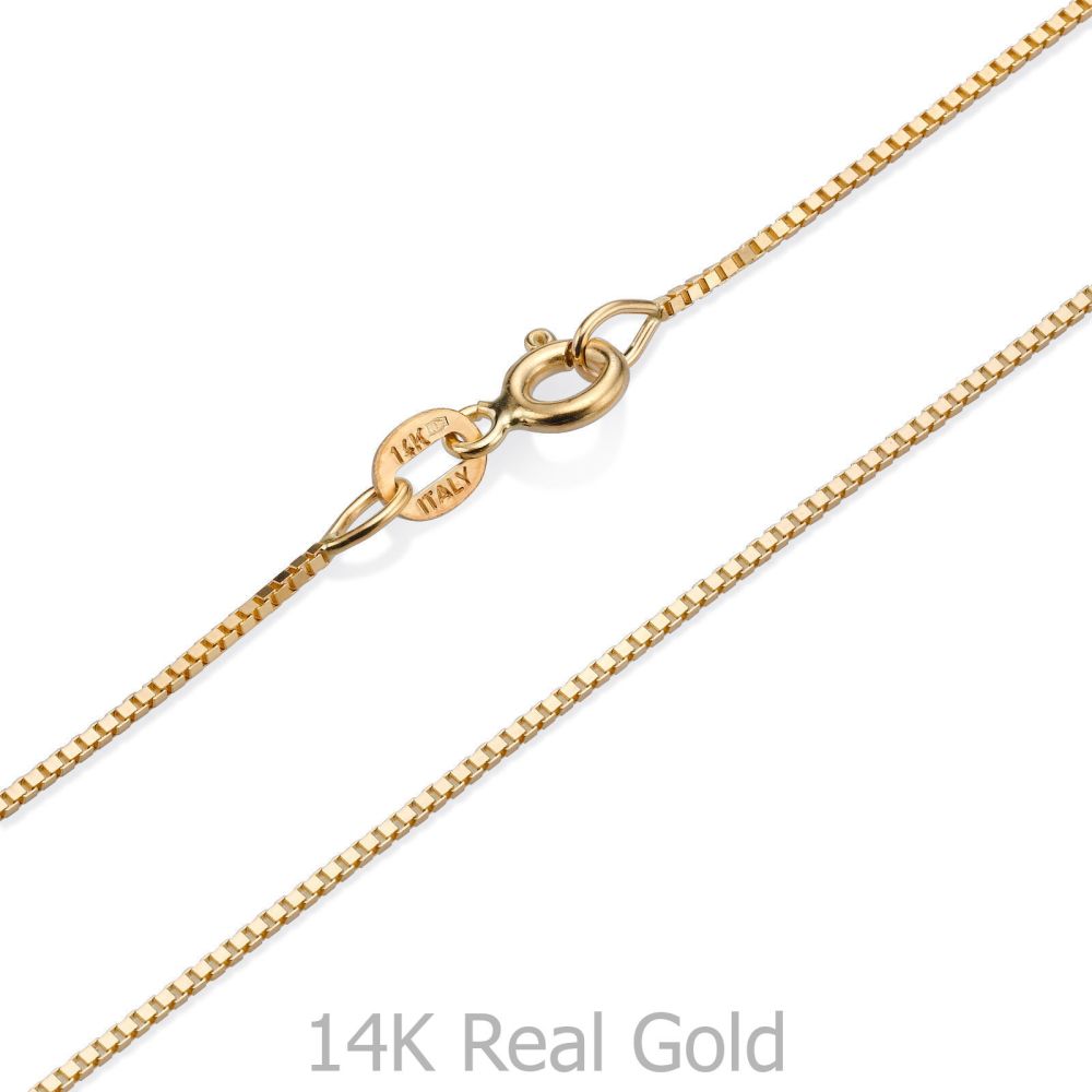 Gold Chains | 14K Yellow Gold Venice Chain Necklace 0.8mm Thick, 16.5