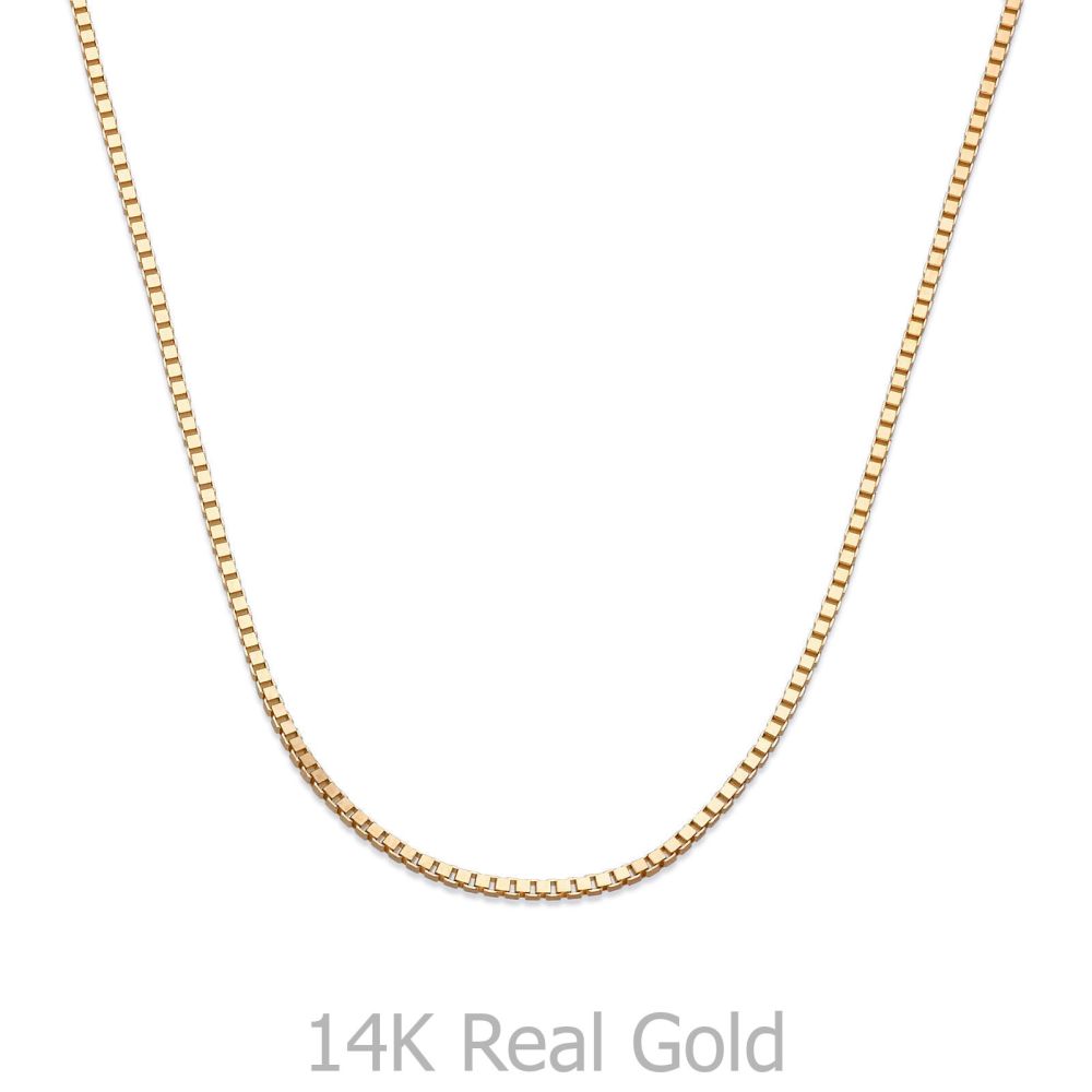 Gold Chains | 14K Yellow Gold Venice Chain Necklace 0.8mm Thick, 16.5