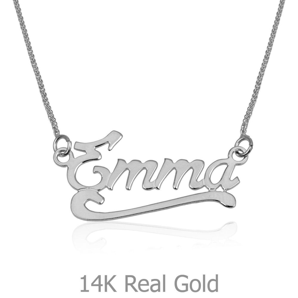 Personalized Necklaces | 14K White Gold Name Necklace 