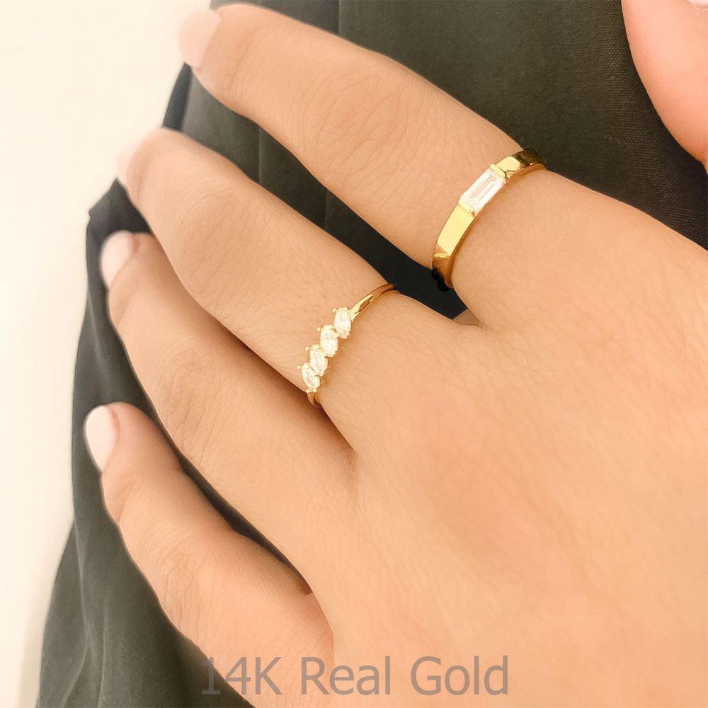 gold rings | 14K Yellow Gold Rings - Morgan