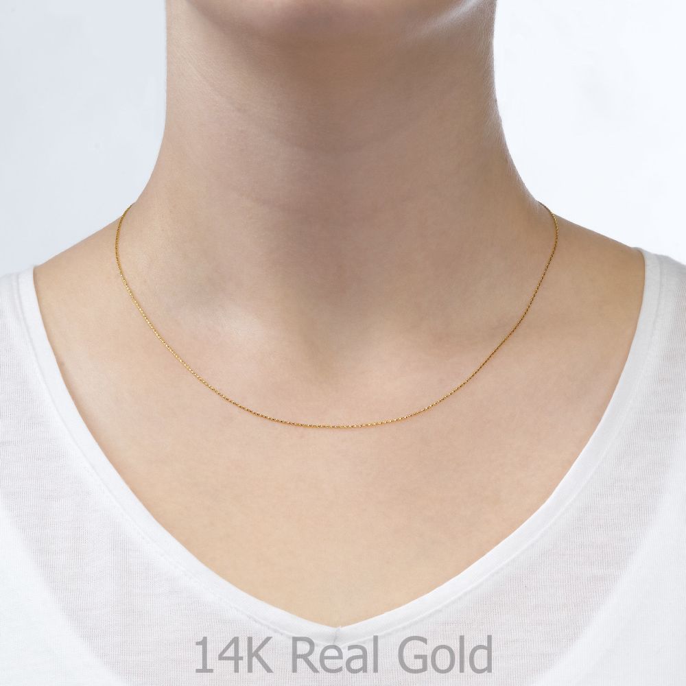 Women’s Gold Jewelry | Pendant and Necklace in 14K Yellow Gold - Two Drop Hearts