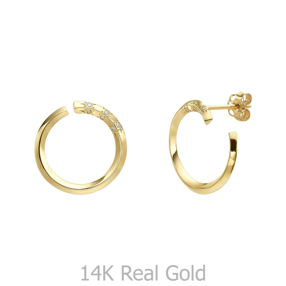 Diamond Jewelry | Diamond Stud Earrings in 14K Yellow Gold - Sunrise