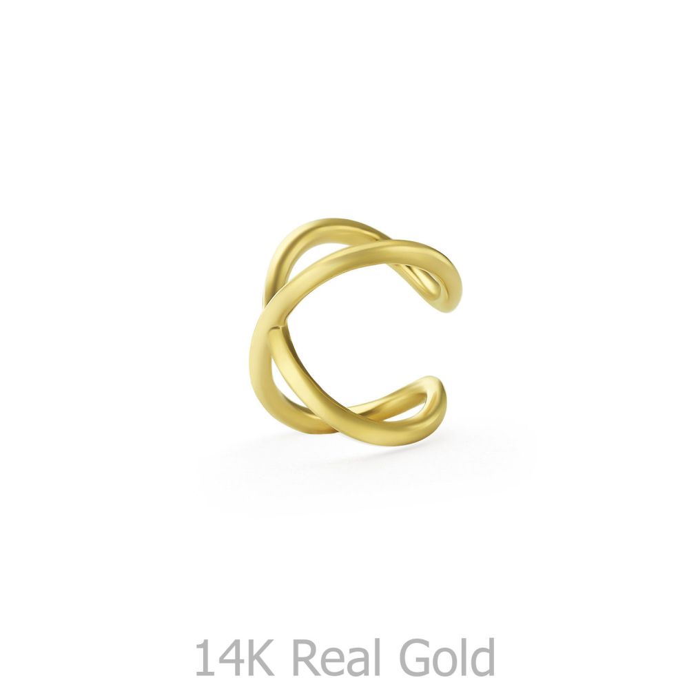 Gold Earrings | 14K Yellow Gold Earrings - Helix X