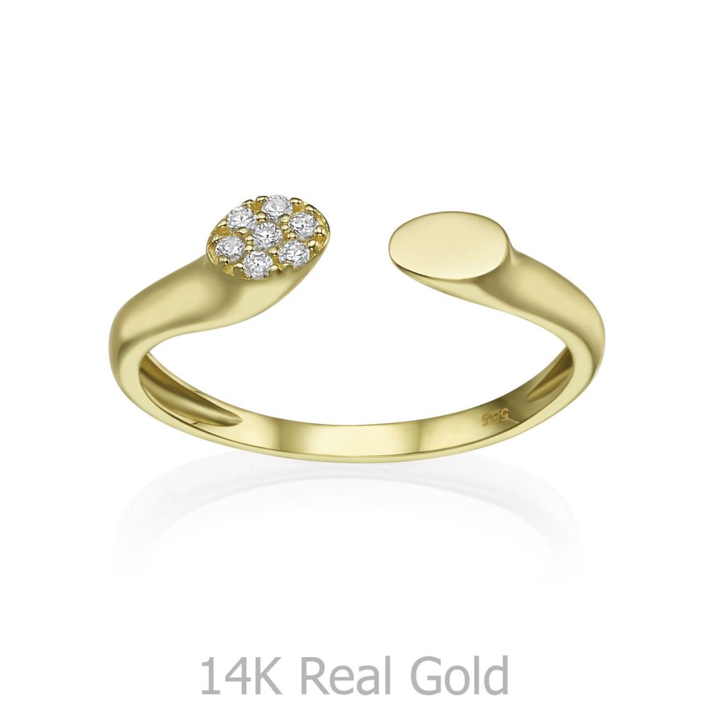 Women’s Gold Jewelry | 14K Yellow Gold Open Ring - Celine